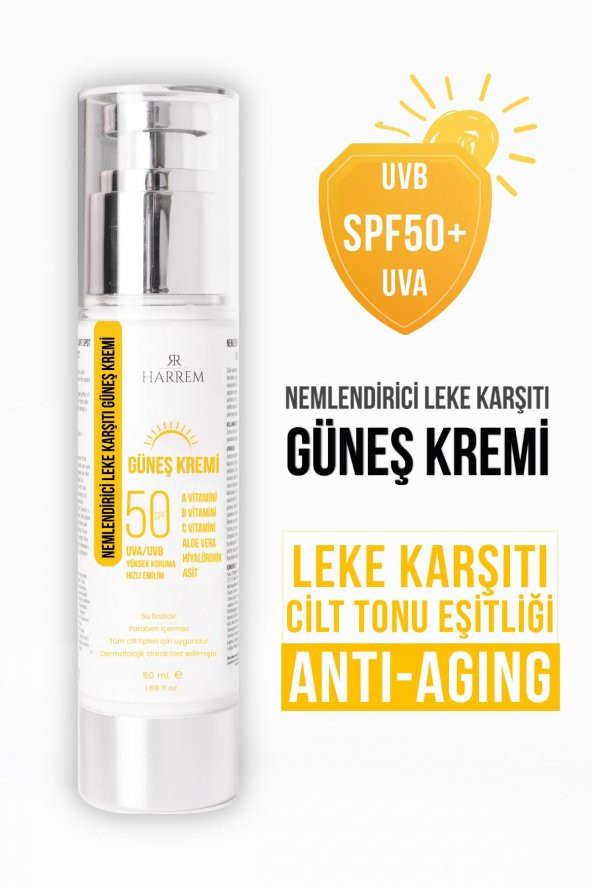 Nemlendirici Leke Karşıtı SPF50+ Güneş kremi 50 ml