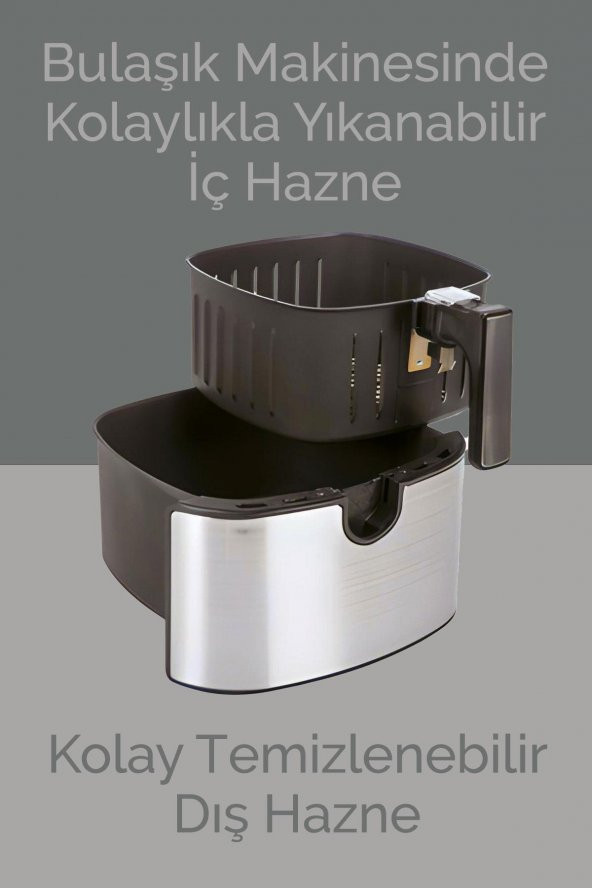Elenberg Airfly Xxl 8 Lt Geniş Hazneli 6 Ön Programlı Dokunmatik Airfryer Sıcak Hava Fritözü Elb-2307 - 3