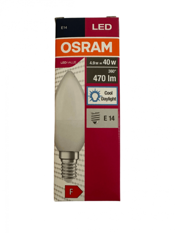 Osram 4.9W (40W) E14 Duy 6500K Beyaz (5 Adet)