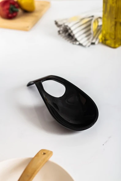 Akrilik Siyah Tezgah Üstü Kirli Kaşıklık & Kepçe Altlığı - Resim 3