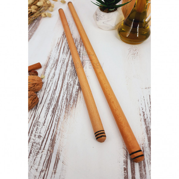 Ahşap Oklava Hamur Açma Oklavası Hamur Şekillendirici 2 li Set ( 60 lık ve 80 lik) - 2