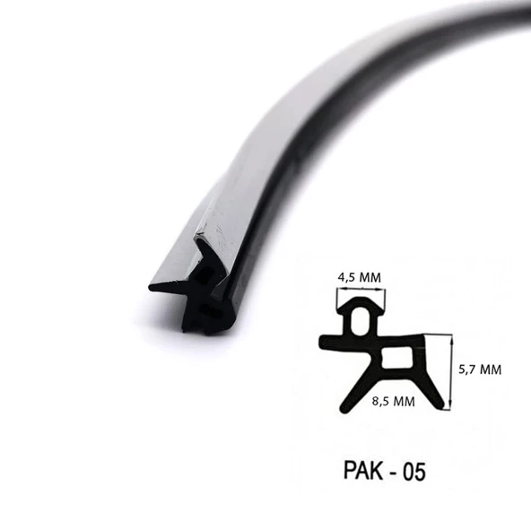 Contacall Pak-05 Siyah Kauçuk Yağlı Pvc Kapı Pencere Conta Fitili Tüm Pencerelere Uyumlu 190 Metre - Resim 3