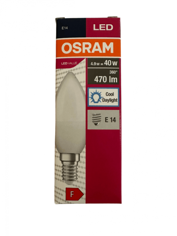 Osram 4.9W (40W) E14 Duy 6500K Beyaz (10 Adet)
