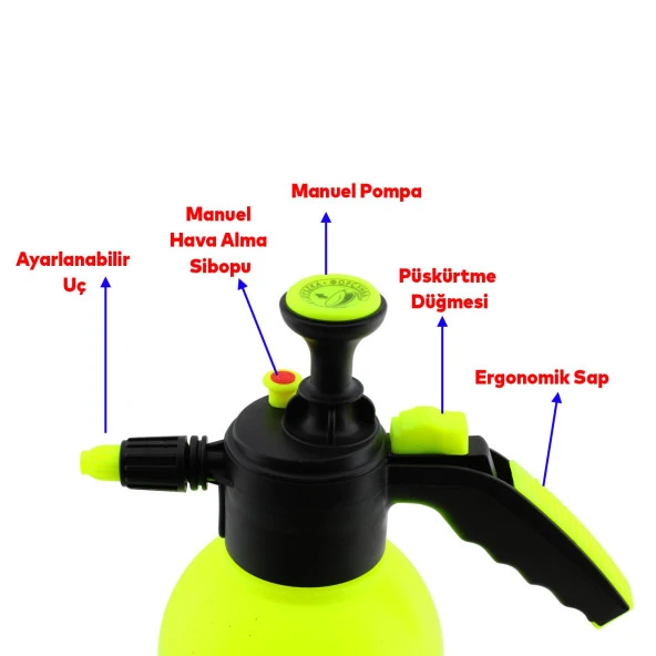 Mur-cell Basınçlı Dezenfekte Sisleme Mekanik İlaçlama Pompası Püskürtücü 2L - 2