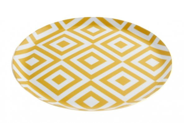 Porland Morocco Desen4 Sarı Düz Tabak 24 cm 04A+P021465 - Resim 2