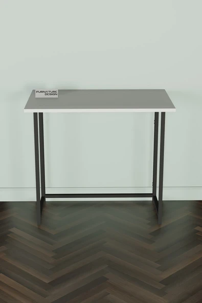 Katlanır Çalışma Masası 50 X 80 Cm Bilgisayar Laptop Mutfak Beyaz - 4