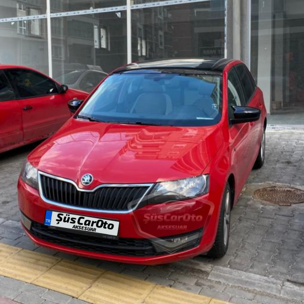 Skoda Fabia Mk3 Sinyalli 2015-2021 Uyumlu Batman Yarasa Ayna Kapağı Piano Black ABS Plastik - 4