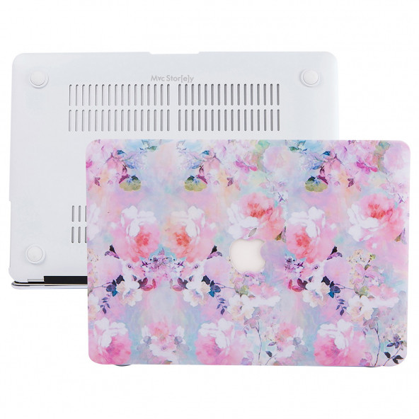 MacBook Pro Kılıf HardCase A1706 A1708 A1989 A2159 A2251 A2289 A2338 ile Uyumlu Kılıf Flower03