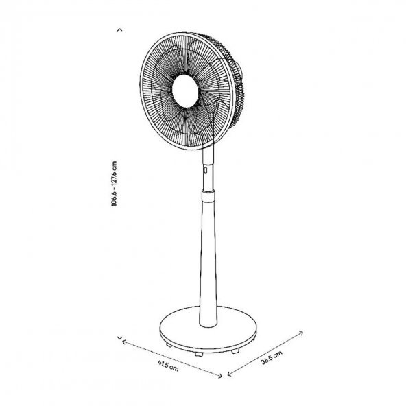 Ayaklı ve Uzaktan Kumandalı Beyaz Vantilatör 35 cm - 8
