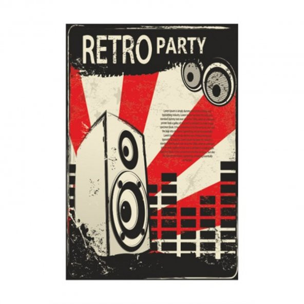 Retro Parti Retro Vintage Ahşap Poster