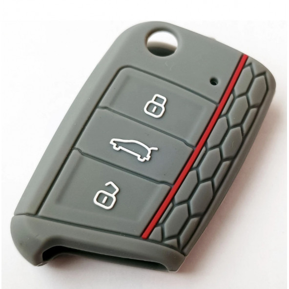 VOLKSWAGEN GOLF POLO T-CROS T-ROC TAIGO TIGUAN CADDY SİLİKON ANAHTAR KILIF (GRİ) ürün görseli