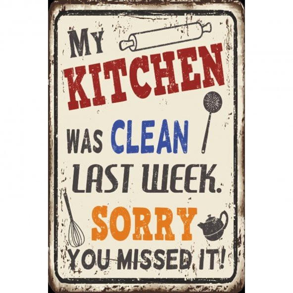 Temiz Mutfak, Mutfak Posterleri- 9 Retro Ahşap Poster