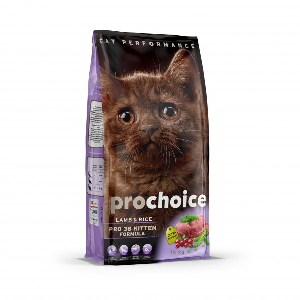 Prochoice Cat Pro 38 Kuzu Etli Pirinçli Yavru Kedi Maması 15 Kg