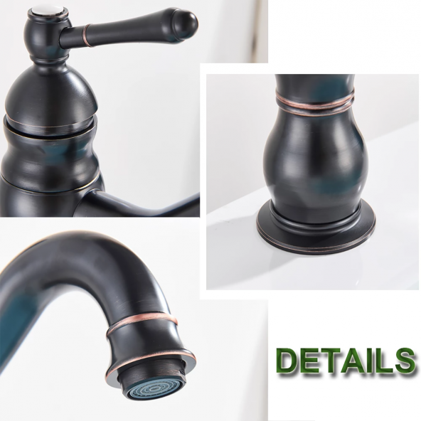 FKN Royal Kısa Siyah Lavabo Bataryası - 5