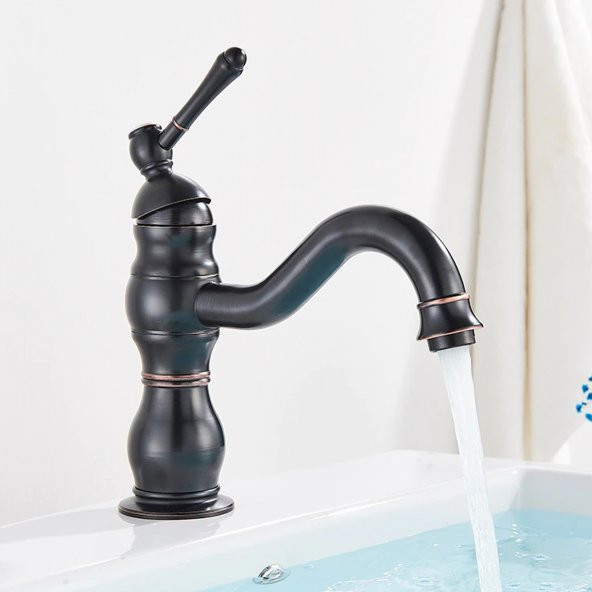 FKN Royal Kısa Siyah Lavabo Bataryası - 8