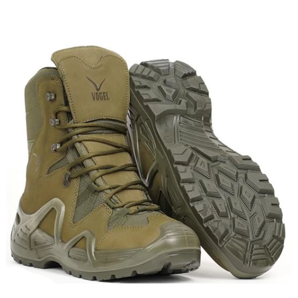 VOGEL1490 Vogel Fermuarsız Haki Arazi Outdoor Trekking Askeri Botu 4 Mevsim