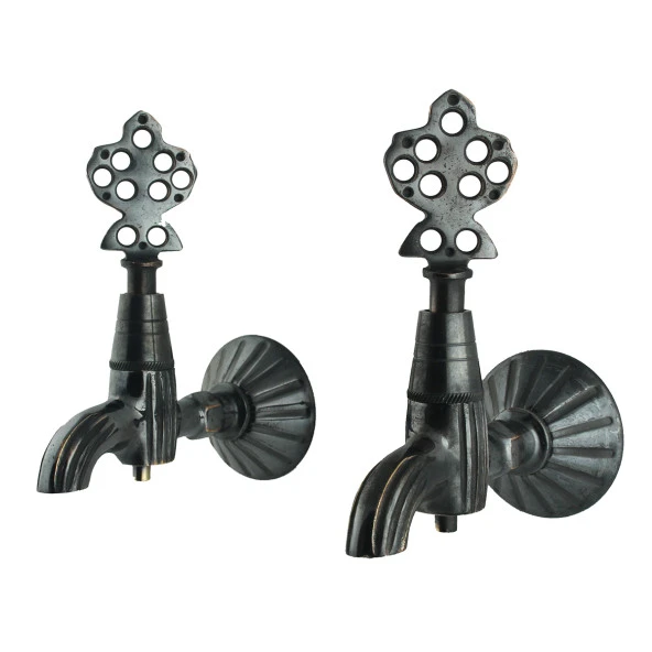 FKN İkili Hamam Taslı Bakır Eskitme Osmanlı Musluk - Resim 2