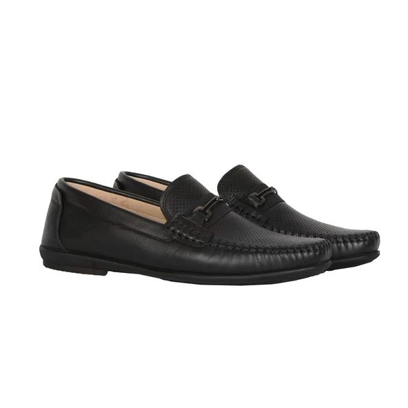 Balayk 022 Siyah Lz %100 Deri Yazlık Erkek Klasik Loafer Ayakkabı - 2