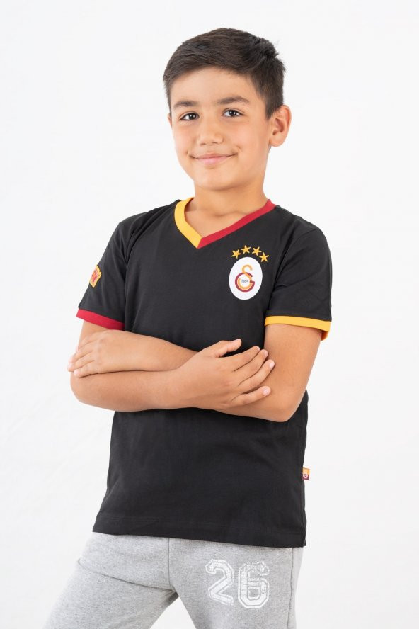 Galatasaray Çocuk Lisanslı Armalı Siyah Tshirt