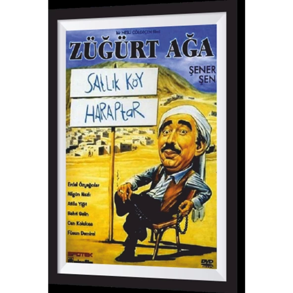 Züğürt Ağa Şener Şen Satılık Köy Yeşilçam Retro Ahşap Poster