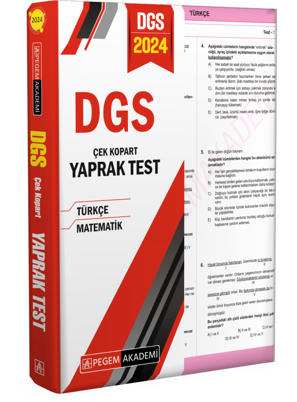 2024 Dgs Çek Kopart Yaprak Test
