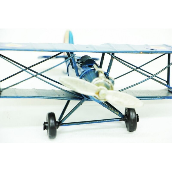 Dekoratif Metal Uçak Çift Kanatlı C0201 Model -M43 - 3