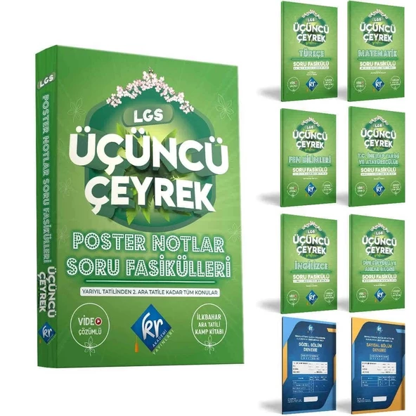 LGS Üçüncü Çeyrek Poster Notlar Soru Fasikülleri Kr Akademi Yayınları ürün görseli