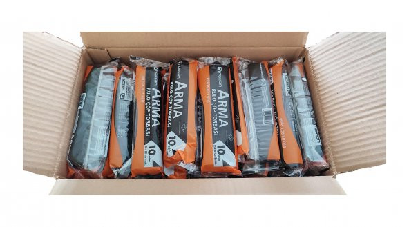 Arma Standart Büyük Boy 50 Litre Çöp Torbası Poşeti / 65 x 80 Cm - Siyah - 10 Adetlik 5 Rulo - 3