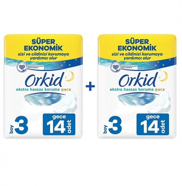 Orkid Ekstra Hassas Koruma Ped Gece 28x2 56 Adet