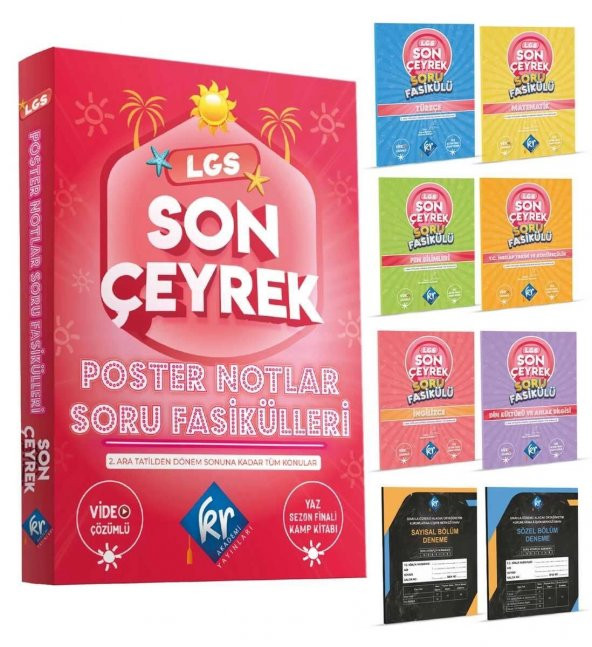 LGS Son Çeyrek Poster Notlar Soru Fasikülleri Kr Akademi Yayınları