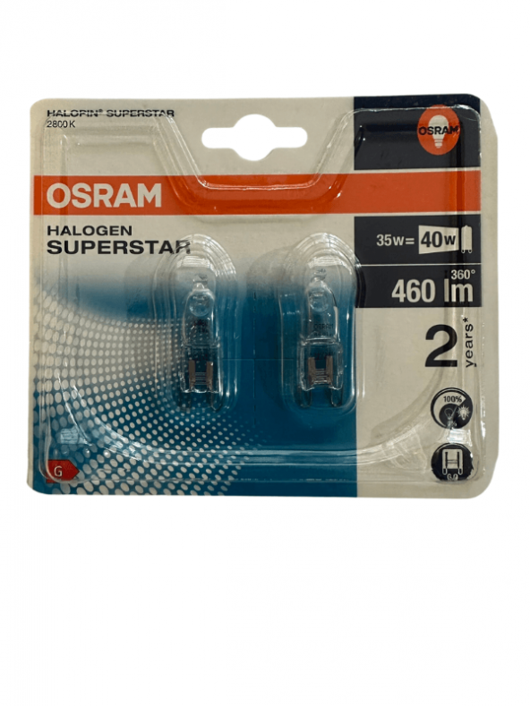 Osram Halopin Superstar 35W (40W) Sarı G9 Duy 2Li Paket