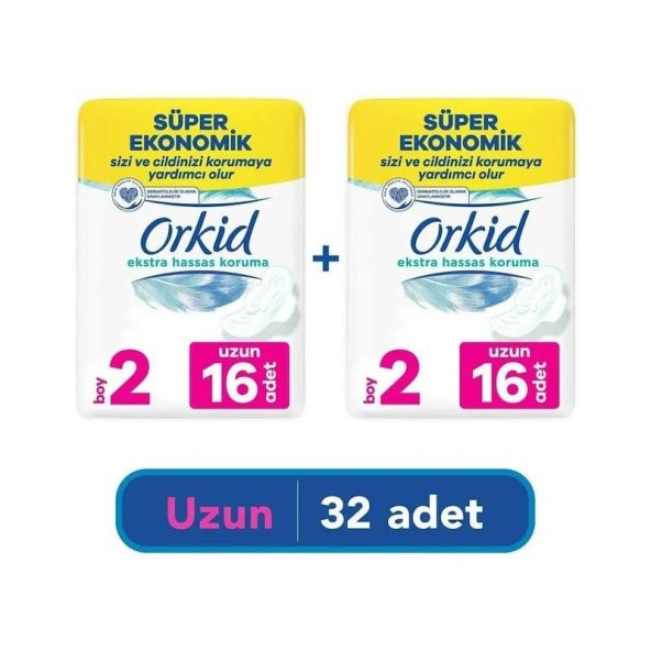 Orkid Ekstra Hassas Koruma Ped Uzun 32 Adet