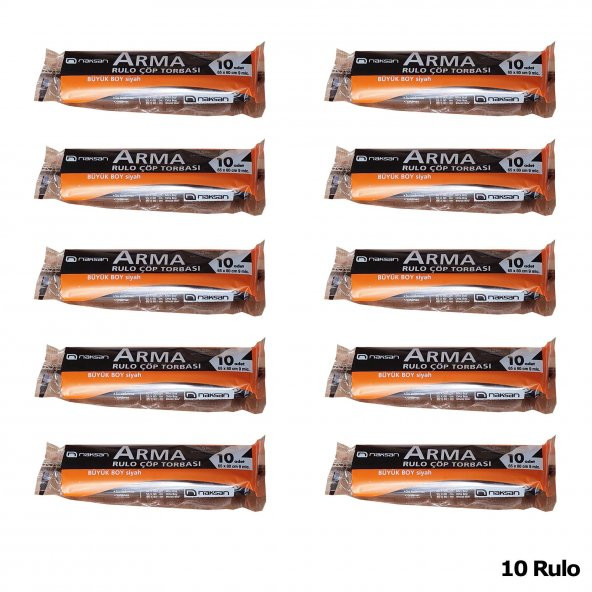 Arma Standart Büyük Boy 50 Litre Çöp Torbası Poşeti / 65 x 80 Cm - Siyah - 10 Adetlik 10 Rulo - Resim 2