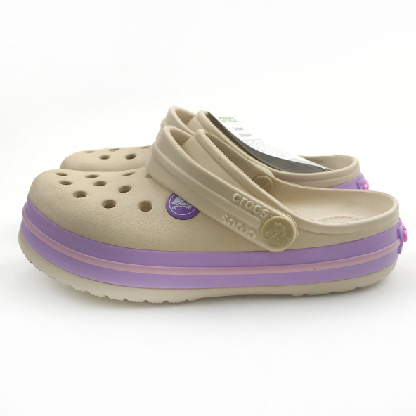 Crocs Crocband Çocuk Bej Lila Terlik