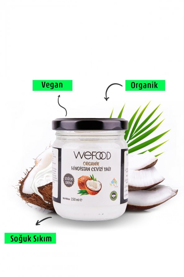 Wefood Organik Hindistan Cevizi Yağı 150 ml (Soğuk Sıkım) - 2