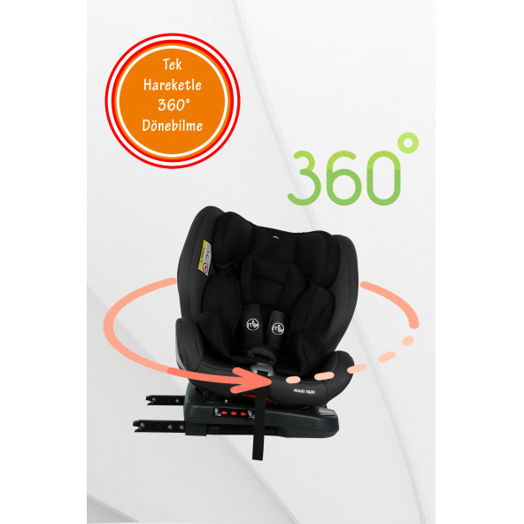 Maxi Taxi Safe Travel 0-36 Kg 360 Dönebilen Isofix Oto Koltuğu Siyah - 4