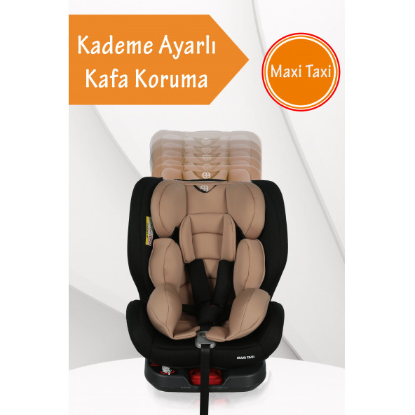 Maxi Taxi Safe Travel 0-36 Kg 360° Dönebilen Isofix Oto Koltuğu Krem - 4