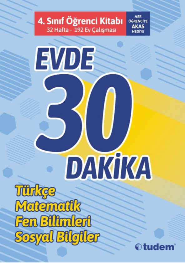 Tudem 4. Sınıf Evde 30 Dakika Öğrenci Kitabı 2023