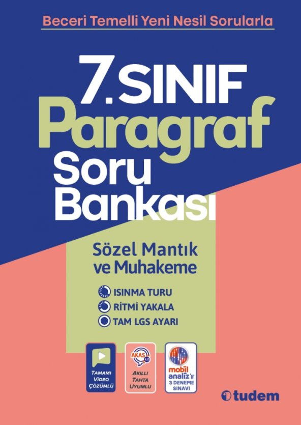 Tudem 7. Sınıf Paragraf Soru Bankası 2023