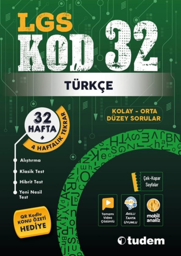 Tudem 8. Sınıf Lgs Lgs Türkçe Kod 32 Haftalık Deneme 2023