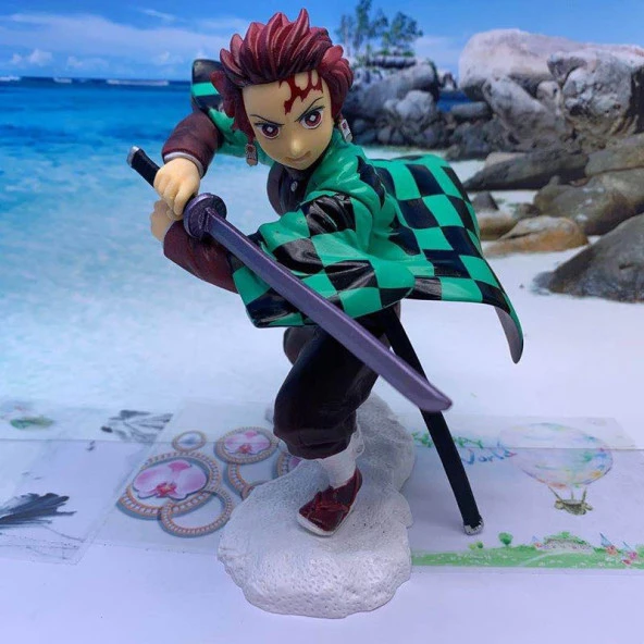 Anime Demon Slayer Tanjiro Kamado 15 cm Karakter Figür Oyuncak Biblo - Resim 3