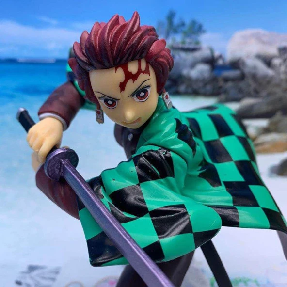 Anime Demon Slayer Tanjiro Kamado 15 cm Karakter Figür Oyuncak Biblo - Resim 5