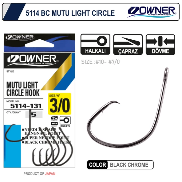 Owner 5114 Mutu Light Olta İğnesi Black Chrome - 2