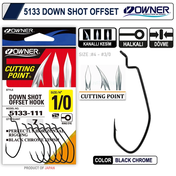 Owner 5133 Down Shot Offset Olta İğnesi Black Chrome - 2