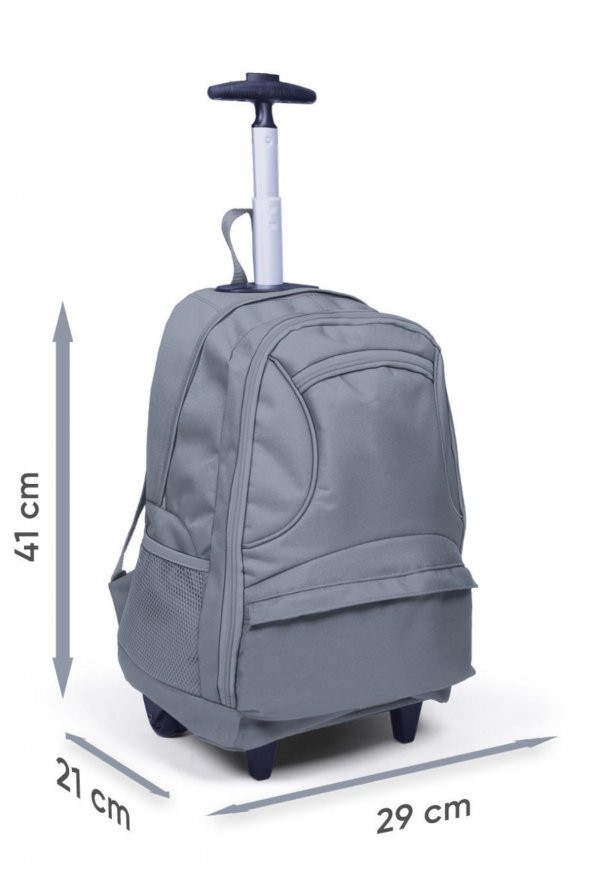 Elatae Unisex Çok Gözlü Çekçekli Dört Bölmeli USBli Tekerlekli Okul Çantası Mor 23252 - 5