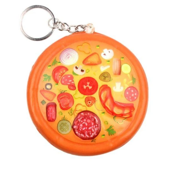 Anahtarlık Çanta Araba Cüzdan Süsü Squishy Pizza Sukuşi Oyuncak Çocuk - 4