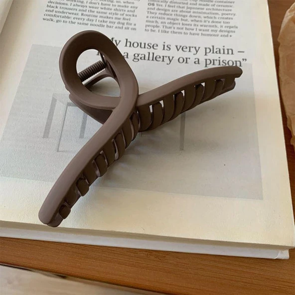 Mandal Toka İthal Ürün Fiyonk Büyük Boy 13 cm Mat Vizon Saç Tokası - 7