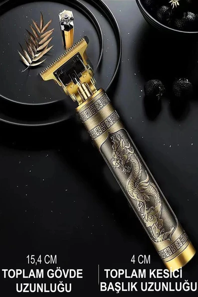 Jasper Metal Gövdeli T-Bıçak Saç Ense Sakal Çizim Lazer Epilasyon Öncesi Çizim Tıraş Makinesi - 2