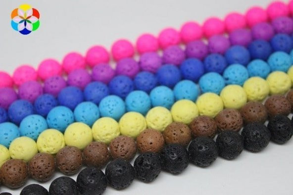 Lav Taşı Koyu Mavi Renkli YARIM Dizi 10mm (18cm uzunluğundadır) ürün görseli