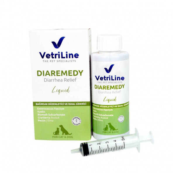 VETRILINE CAT & DOG DIAREMEDY LIQUID (Kedi, Köpek İshal ve Bağırsak Sorunlarına Destek)
